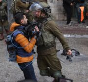 Israeli forces clash with Palestinians in a rally marking the 28th anniversary of the Ibrahimi Mosque massacre in Hebron, West Bank 25, 2022 [Mamoun Wazwaz / Anadolu Agency]