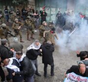 Israeli forces clash with Palestinians in a rally marking the 28th anniversary of the Ibrahimi Mosque massacre in Hebron, West Bank 25, 2022 [Mamoun Wazwaz / Anadolu Agency]