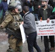 Israeli forces clash with Palestinians in a rally marking the 28th anniversary of the Ibrahimi Mosque massacre in Hebron, West Bank 25, 2022 [Mamoun Wazwaz / Anadolu Agency]