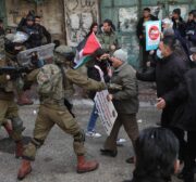 Israeli forces clash with Palestinians in a rally marking the 28th anniversary of the Ibrahimi Mosque massacre in Hebron, West Bank 25, 2022 [Mamoun Wazwaz / Anadolu Agency]