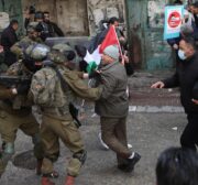 Israeli forces clash with Palestinians in a rally marking the 28th anniversary of the Ibrahimi Mosque massacre in Hebron, West Bank 25, 2022 [Mamoun Wazwaz / Anadolu Agency]