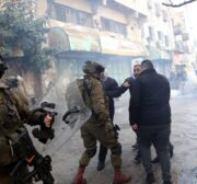 Israeli forces clash with Palestinians in a rally marking the 28th anniversary of the Ibrahimi Mosque massacre in Hebron, West Bank 25, 2022 [Mamoun Wazwaz / Anadolu Agency]