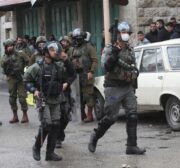 Israeli forces clash with Palestinians in a rally marking the 28th anniversary of the Ibrahimi Mosque massacre in Hebron, West Bank 25, 2022 [Mamoun Wazwaz / Anadolu Agency]