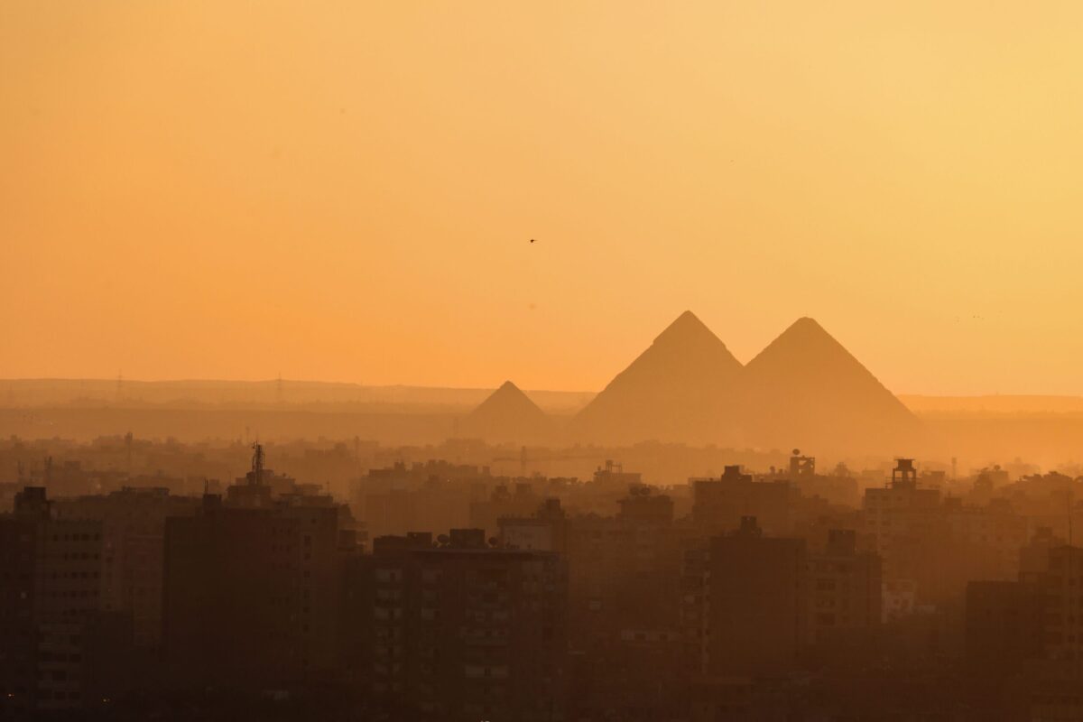 A general view shows Egypt's Giza Pyramids on the outskirts of Cairo [LUDOVIC MARIN/AFP via Getty Images]