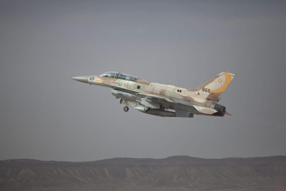 An Israeli F-16 jet takes off on December 9, 2014 at the Ovda airbase in the Negev Desert near Eilat, southern Israel [Lior Mizrahi/Getty Images]