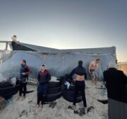 Palestinians at the beach in Gaza, 17 February 2022 [Mohammed Asad/Middle East Monitor]