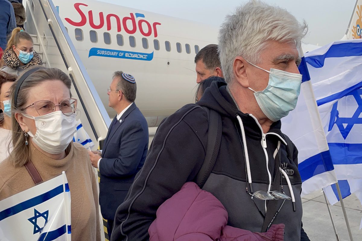 A view of Ben Gurion Airport after 3 planes carrying a Jewish convoy of 300 people, as part of the evacuation operation initiated by the Israeli administration to bring the Jews from Ukraine to Israel, landed, on March 06, 2022 in Tel Aviv, Israel [Mücahit Aydemir/Anadolu Agency]