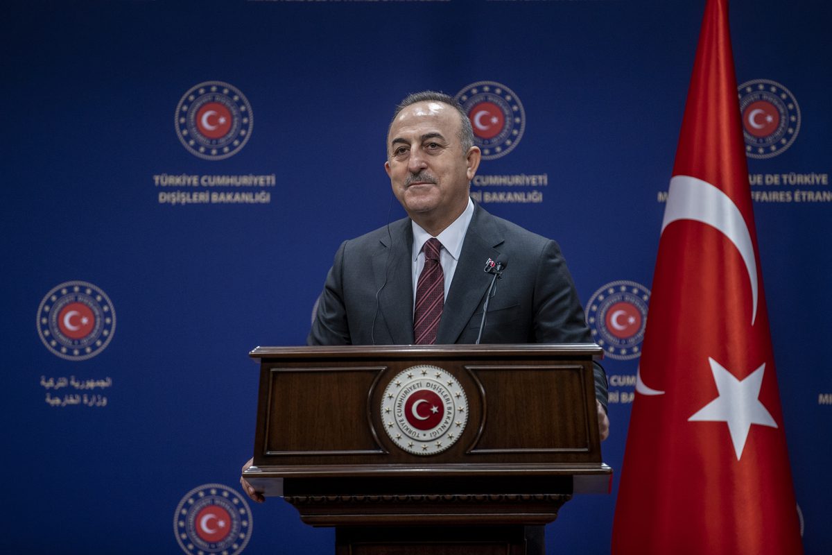 Turkish Foreign Minister Mevlut Cavusoglu in Ankara, Turkiye on March 15, 2022 [Ali Balıkçı/Anadolu Agency]