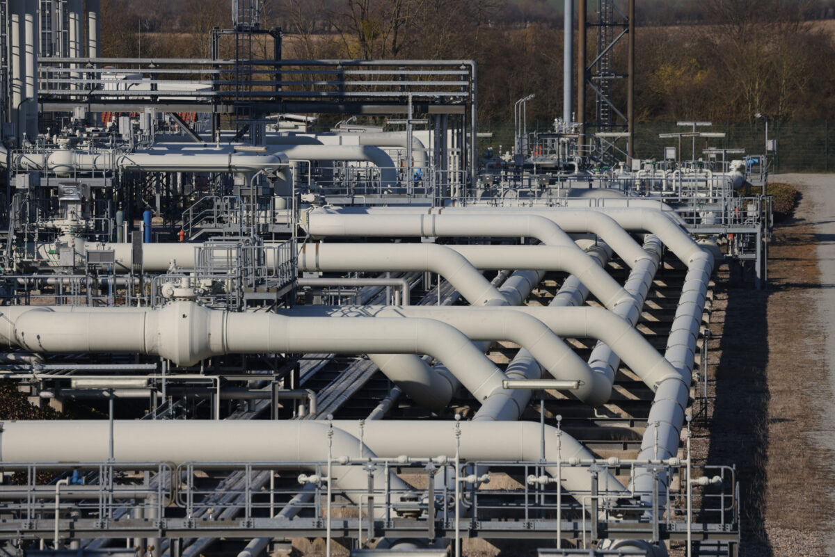 A compressor station of natural gas pipeline stands on March 21, 2022 [Sean Gallup/Getty Images]