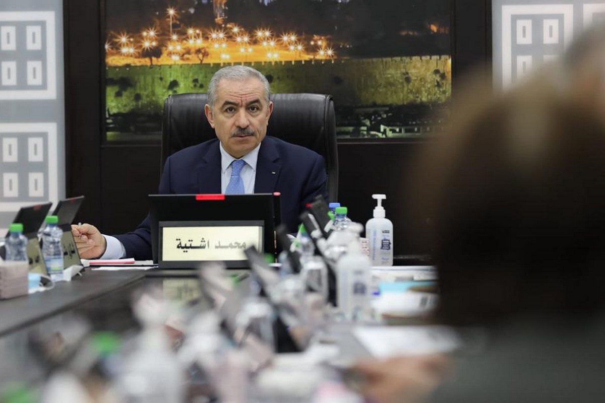 Palestinian Prime Minister Mohammad Shtayyeh in Ramallah, West Bank on 28 March 2022 [Palestinian Prime Ministry/Anadolu Agency]