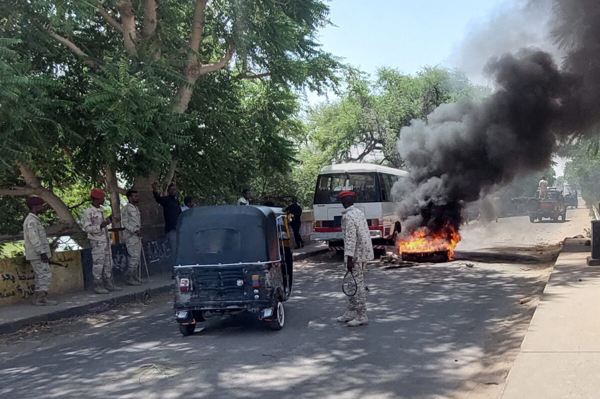 Clashes in Sudan’s western Darfur provinceon October 17, 2021 [ABDELMONIM MADIBU/AFP via Getty Images]