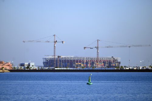 974 Stadion (formerly know as Ras Abu Aboud Stadium) is seen on December 05, 2021 in Doha, Qatar [Markus Gilliar/GES-Sportfoto via Getty Images]