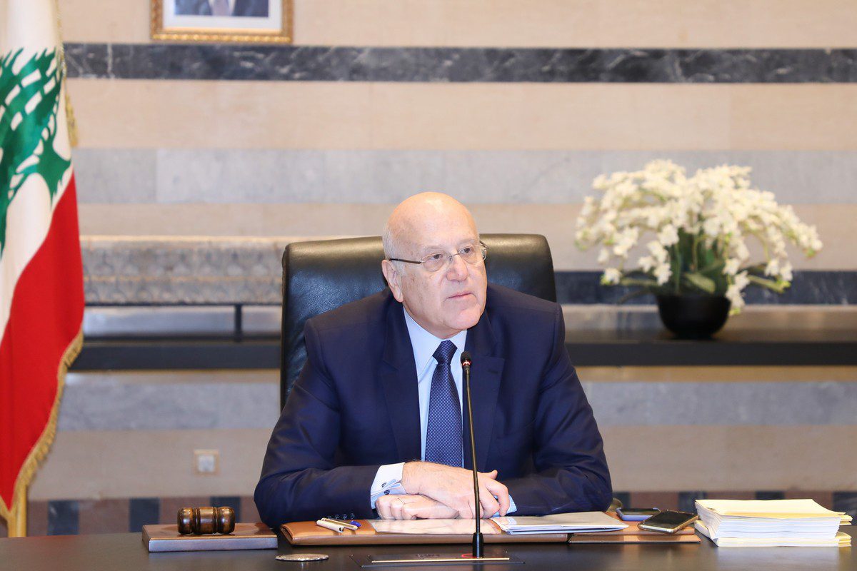 Lebanese Prime Minister Najib Mikati on April 21, 2022 [Lebanese Presidency/Anadolu Agency]