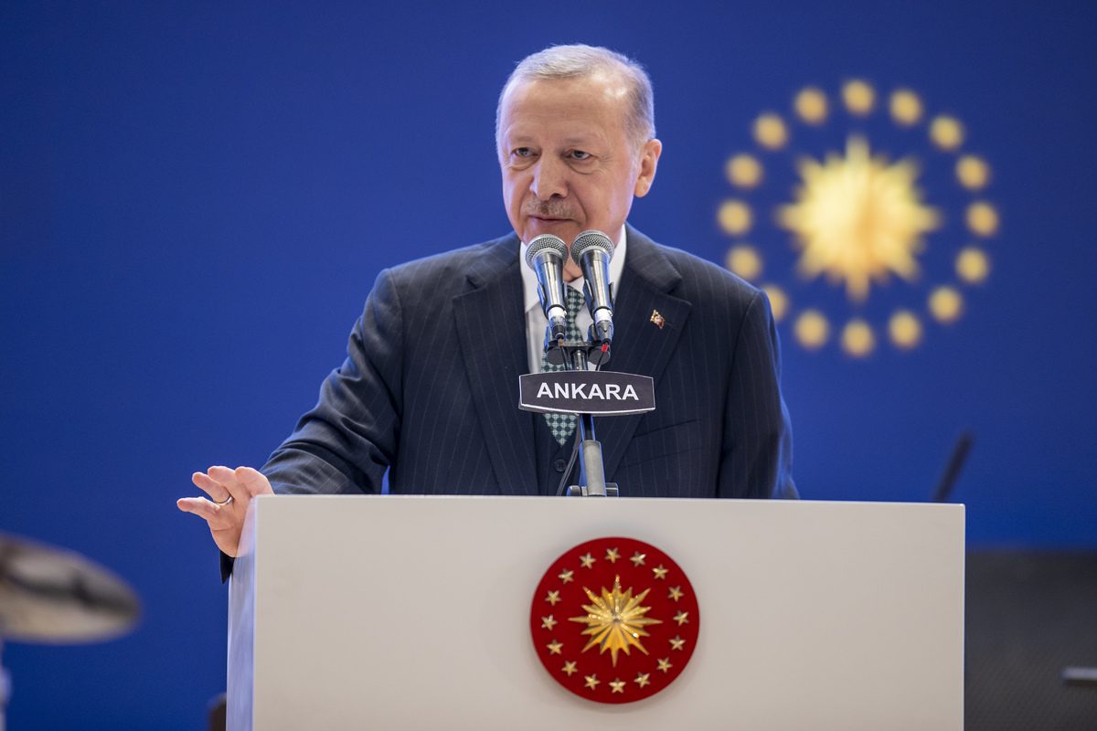 Turkish President Recep Tayyip Erdogan in Ankara, Turkiye on May 19, 2022. [Aytaç Ünal - Anadolu Agency]