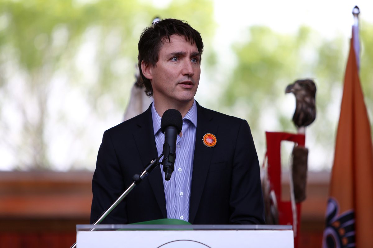 Canadian Prime Minister Justin Trudeau in Kamloops, British Columbia, Canada on May 23, 2022 [Mert Alper Dervis/Anadolu Agency]