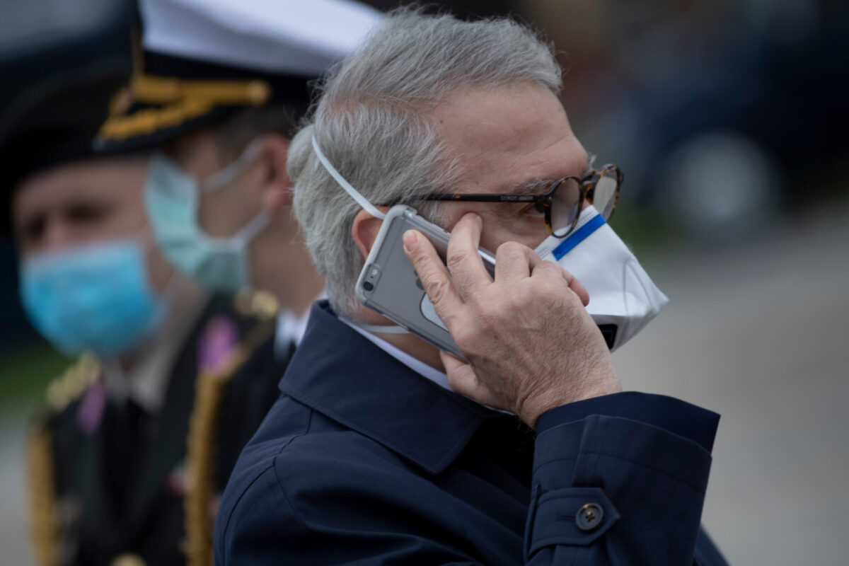 Turkey's Ambassador to the US Serdar Kilic on April 28, 2020, in Maryland [BRENDAN SMIALOWSKI/AFP via Getty Images]