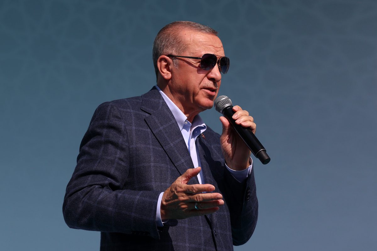Turkish President Recep Tayyip Erdogan in Van, Turkiye on June 11, 2022. [Özkan Bilgin - Anadolu]