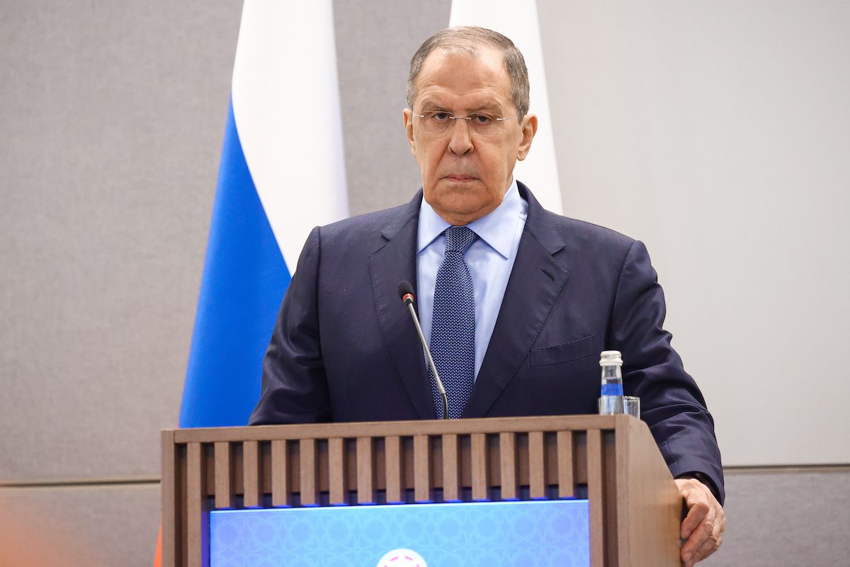 Russian Foreign Minister Sergey Lavrov in Baku, Azerbaijan on 24 June 2022 [Russian Foreign Ministry/Anadolu Agency]