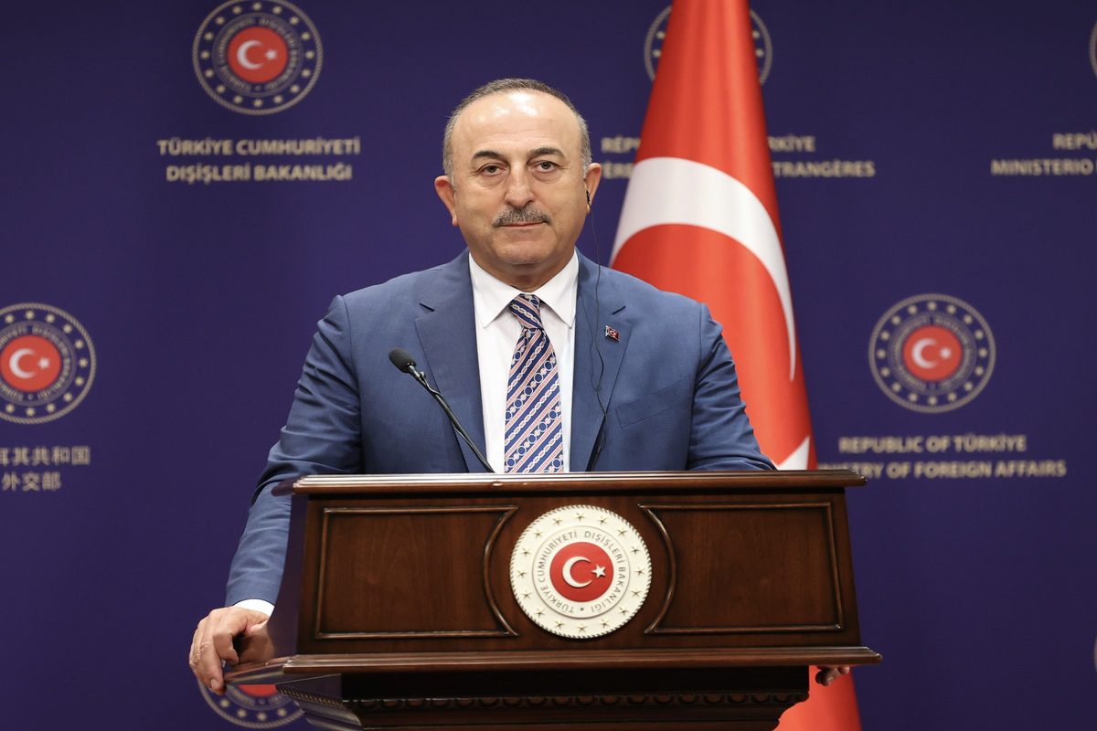 Turkish Foreign Minister Mevlut Cavusoglu in Ankara, Turkiye on 27 June 2022 [Fatih Aktas/Anadolu Agency]
