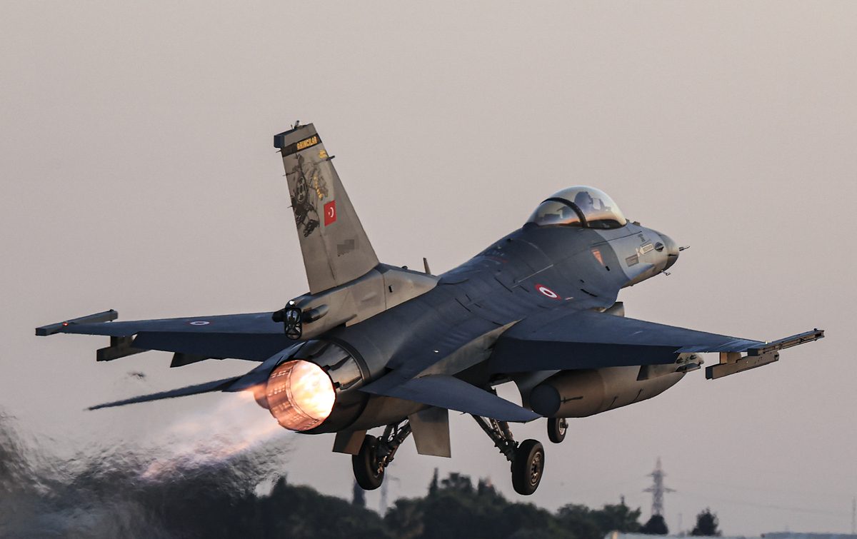 ADANA, TURKIYE - MAY 25: Turkish military aircraft is seen at the Incirlik 10th Tanker Base Command in Adana, Turkiye on May 25, 2022. The aircrafts "Akinci" of their speed and agility. Akinci takes off in less than 7 minutes and focuses on the target. ( Metin Aktaş - Anadolu Agency )