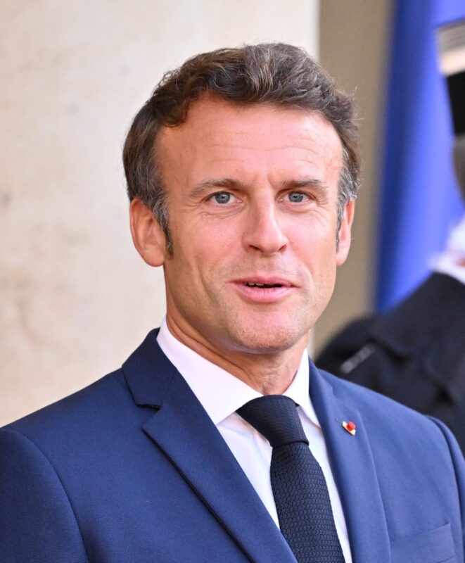 PARIS, FRANCE - JULY 28: French President Emmanuel Macron awaits arrival of Saudi Arabian Crown Prince Mohammed bin Salman Al Saud (not seen) at presidential Elysee Palace in Paris France on July 28, 2022. ( Mustafa Yalçın - Anadolu Agency )