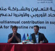 EU delegation in Gaza meets Palestinians wounded in latest Israel strikes, on 16 August 2022 [Mohammed Asad/Middle East Monitor]