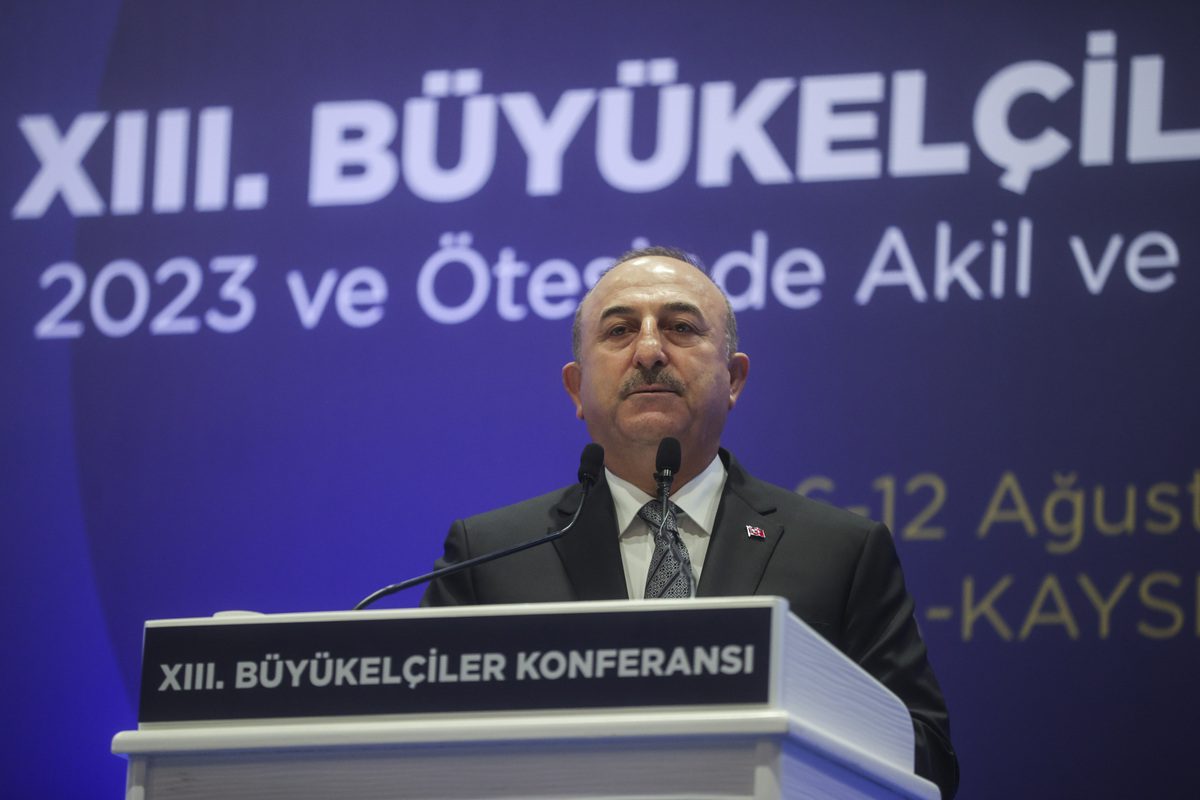 Turkish Foreign Minister Mevlut Cavusoglu in Ankara, Turkiye on 8 August 2022 [Esra Hacioğlu Karakaya/Anadolu Agency]
