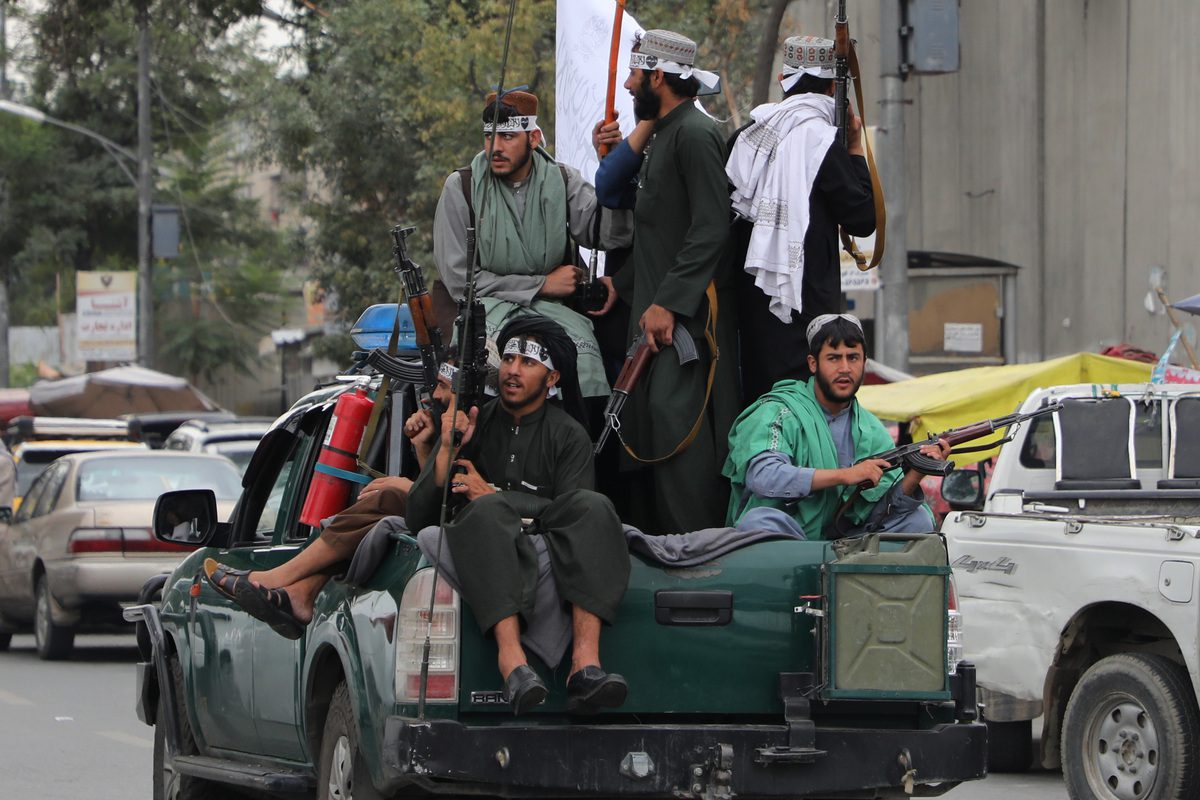 Taliban members held a convoy on August 15, 2022 [Haroon Sabawoon/Anadolu Agency]