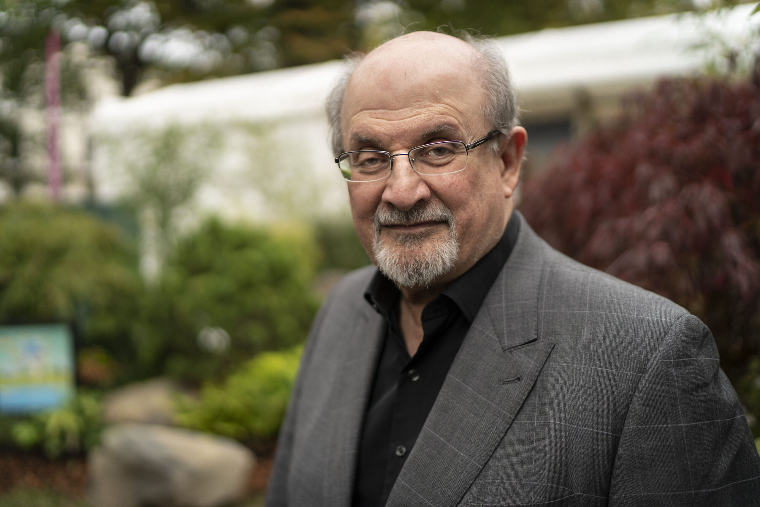 British author Salman Rushdie in Cheltenham, England on 12 October 2019 [David Levenson/Getty Images]