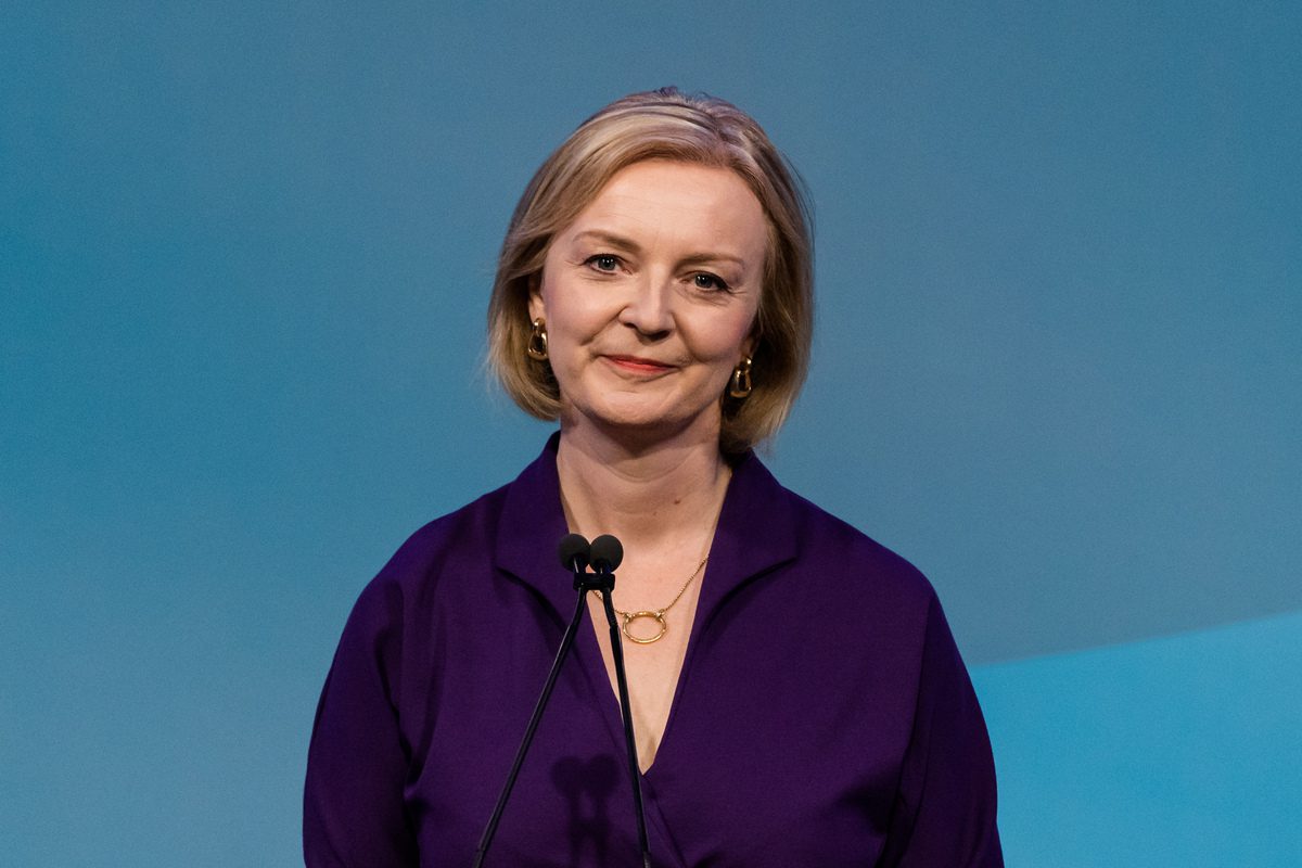 Foreign Secretary Liz Truss delivers an acceptance speech at the Queen Elizabeth II Conference Centre in Westminster after being announced the winner of the Conservative Party leadership contest in London, United Kingdom on September 05, 2022. [Wiktor Szymanowicz - Anadolu Agency]