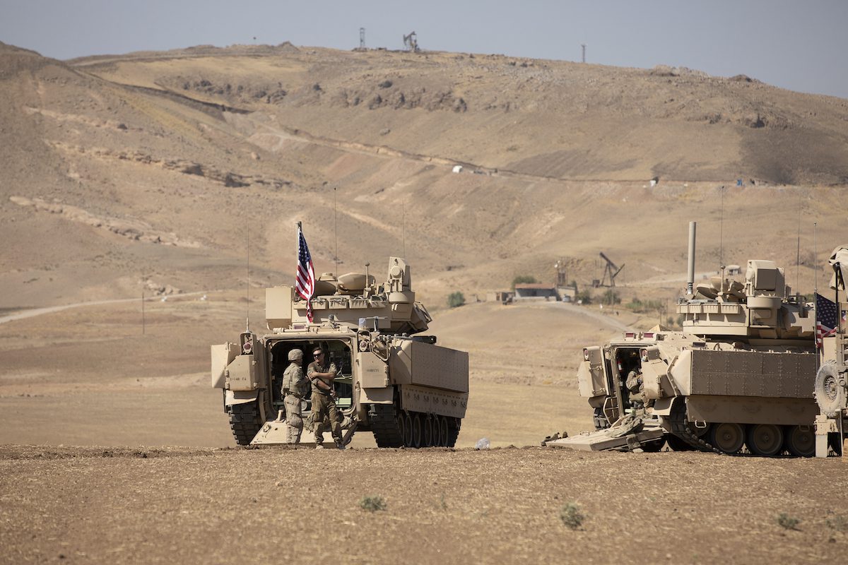 US forces at the Al-Malikiyah district in the Al-Hasakah province, Syria on September 7, 2022 [Hedil Amir - Anadolu Agency]