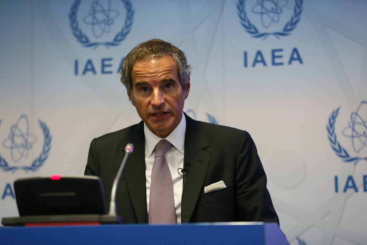 Rafael Mariano Grossi, Director General of the International Atomic Energy Agency speaks during the Atomic Energy Agency (IAEA) Board meeting in Vienna, Austria on September 12, 2022 [Aşkın Kıyağan/Anadolu Agency]