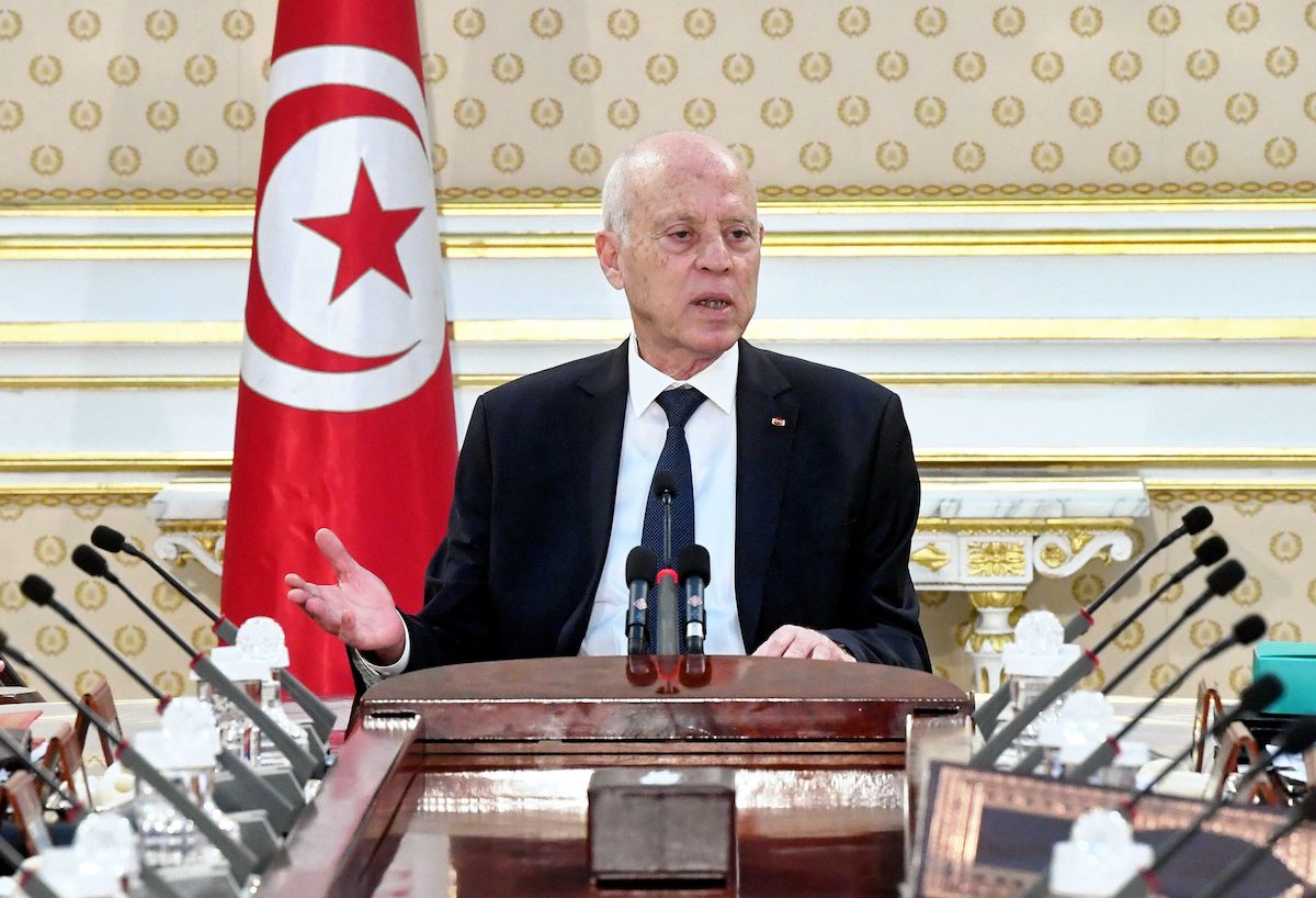 Tunisian President Kais Saied meets with ministers of the cabinet during cabinet meeting at the Carthage Palace in the capital Tunis, Tunisia on September 15, 2022. [TUNISIAN PRESIDENCY - Anadolu Agency]