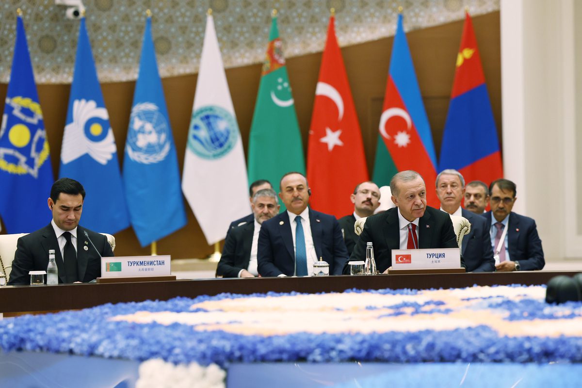 Turkish President Recep Tayyip Erdogan attends the 22nd meeting of the Shanghai Cooperation Organization (SCO) leaders' summit in Samarkand, Uzbekistan on September 16, 2022 [TUR Presidency/Murat Cetinmuhurdar - Anadolu Agency]