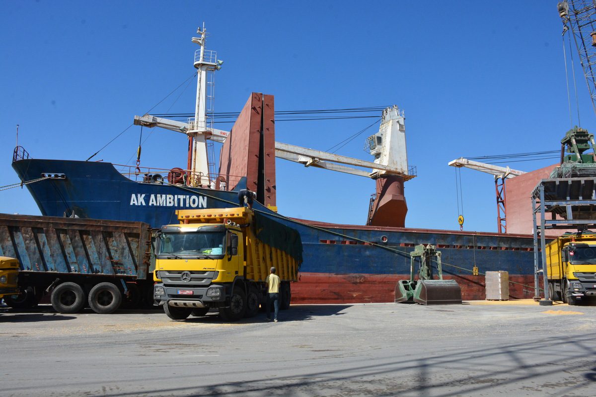 The first grain ship of Lebanon departs from Ukraine arrives in Port of Tripoli, Lebanon on September 25, 2022. [Ahmad Said - Anadolu Agency]