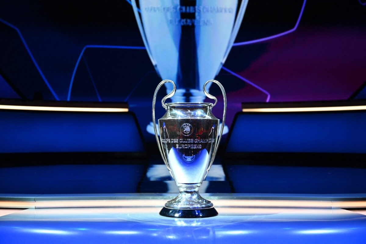 The UEFA Champions League football cup [OZAN KOSE/AFP via Getty Images]