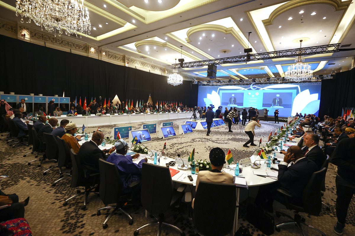 Representatives of member counties take part in the 12th Conference of Information Ministers of the Organization of Islamic Cooperation (OIC) in Istanbul, Turkiye on October 22, 2022 [Emrah Yorulmaz - Anadolu Agency]