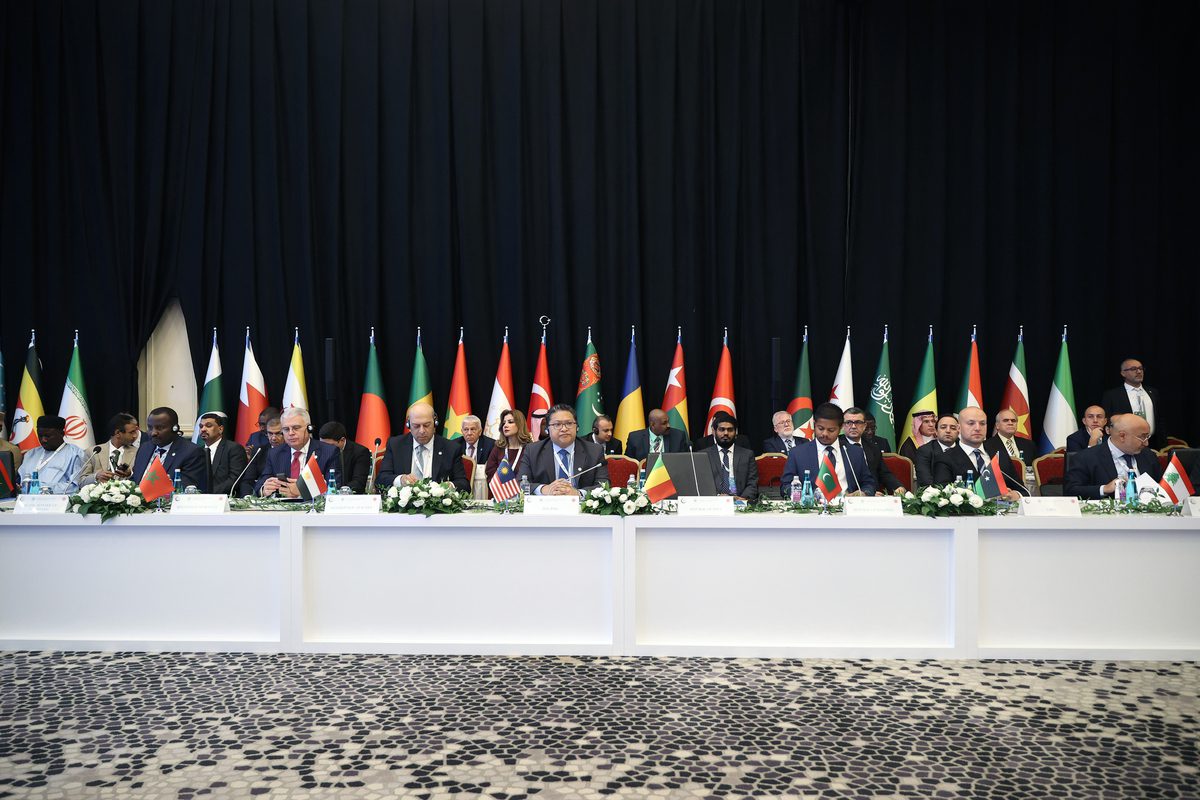 Representatives of member counties take part in the 12th Conference of Information Ministers of the Organization of Islamic Cooperation (OIC) in Istanbul, Turkiye on October 22, 2022. [İsa Terli - Anadolu Agency]