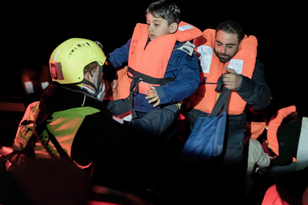 Syrian and South Sudanese immigrants rescue near Sabrata, Libya on October 22, 2022 [Vincenzo Circosta/Anadolu Agency]
