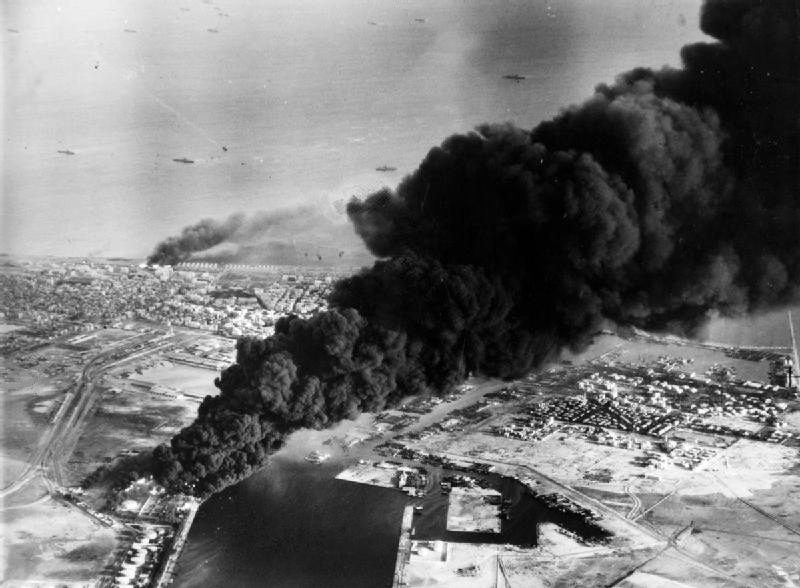 Port Said seen from the air during the Suez Crisis [snl.no]