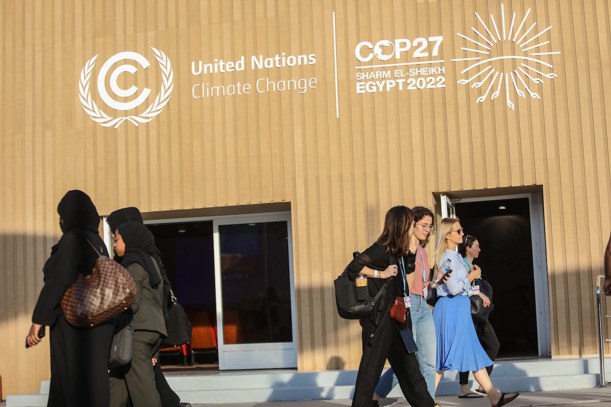 A view of International Congress Center, where the 2022 United Nations Climate Change Conference more commonly referred to as Conference of the Parties of the UNFCCC, or COP27 to be held tomorrow, in Sharm El Sheikh, Egypt on November 05, 2022 [Mohamed Abdel Hamid/Anadolu Agency]