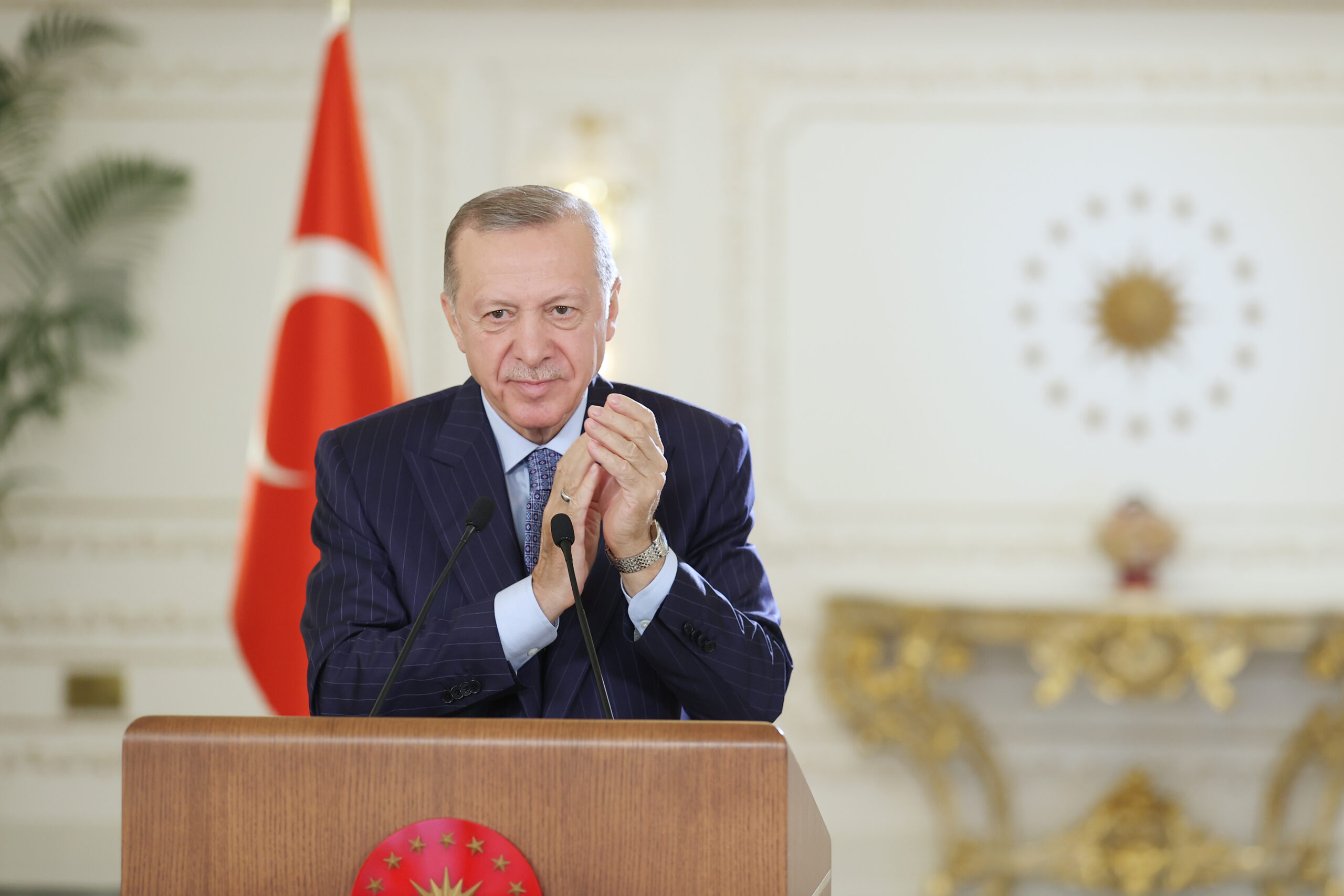 Turkish President Recep Tayyip Erdogan on November 12, 2022 in Istanbul, Turkiye [Mustafa Kamacı/Anadolu Agency]