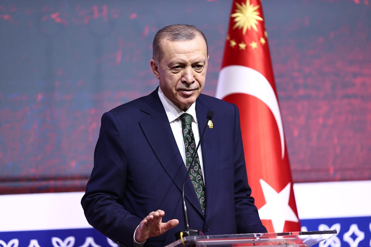 Turkish President Recep Tayyip Erdogan makes a statement as he holds a press conference at the Bali International Convention Centre within the last day of the 17th G20 Leaders' Summit in Bali's southern peninsula Nusa Dua, Indonesia on November 16, 2022. [Emin Sansar - Anadolu Agency]