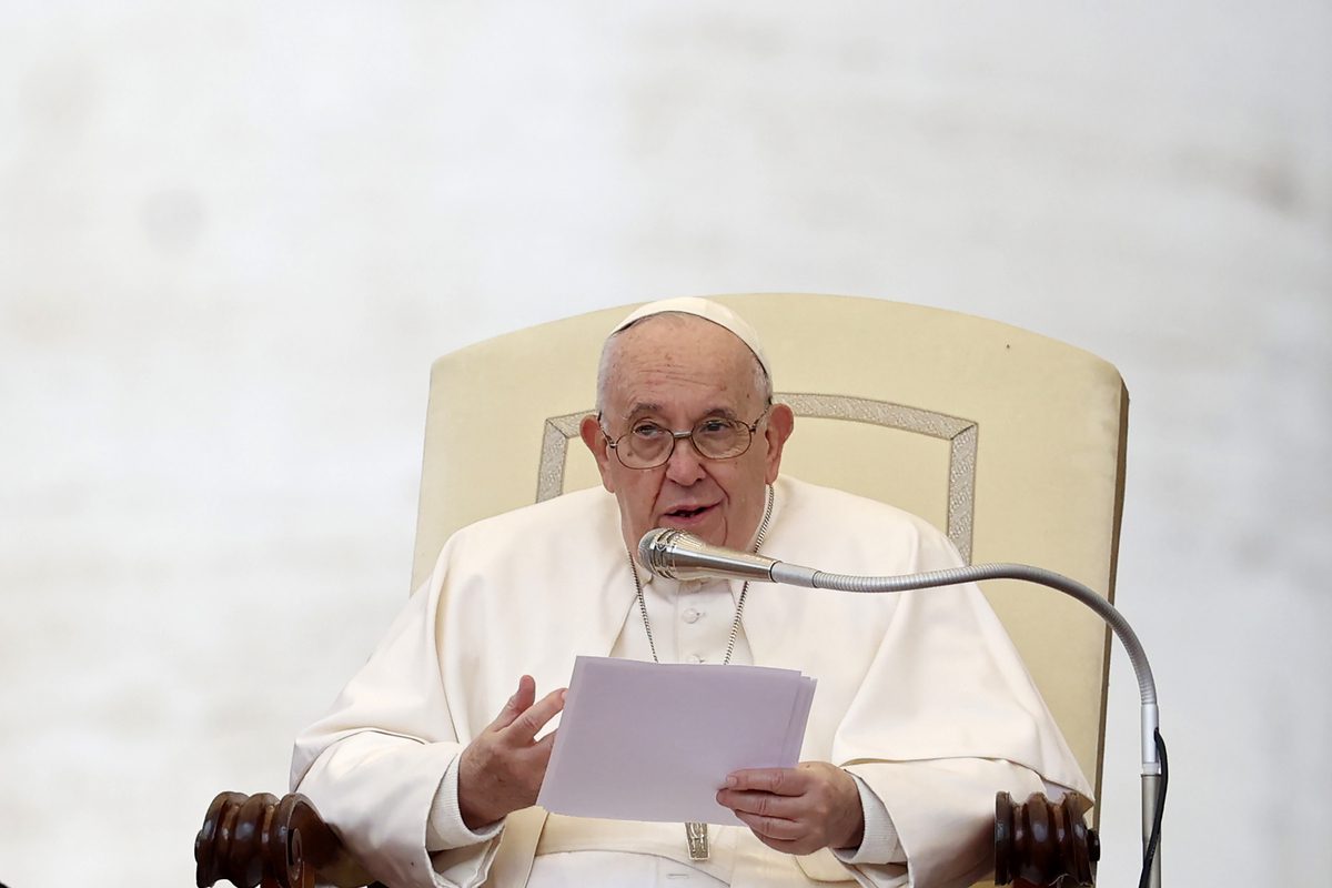 Pope Francis celebrates the weekly general audience in St. Peter's Square in Vatican City, Vatican. [Riccardo De Luca - Anadolu Agency]