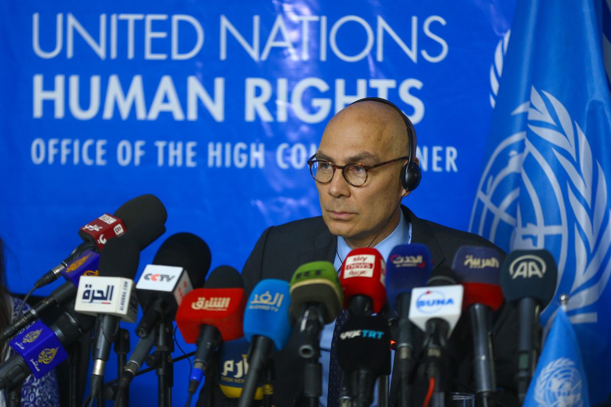 United Nations High Commissioner for Human Rights, Volker Turk gives a news conference on last day of his four day visit to the Khartoum, Sudan [Mahmoud Hjaj - Anadolu Agency]