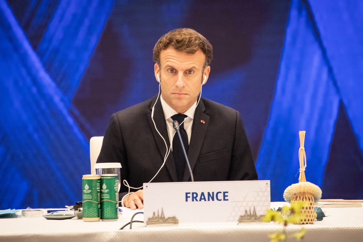 French President Emmanuel Macron in Bangkok, Thailand on November 18, 2022. [Guillaume Payen - Anadolu Agency]