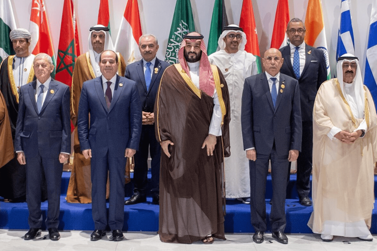 Leaders and participants pose for a family photo during the 2022 United Nations Climate Change Conference, more commonly known as COP27, at the Sharm El Sheikh International Convention Centre, in Egypt's Red Sea resort of Sharm El Sheikh, Egypt [Royal Court of Saudi Arabia/Anadolu Agency via Getty Images]