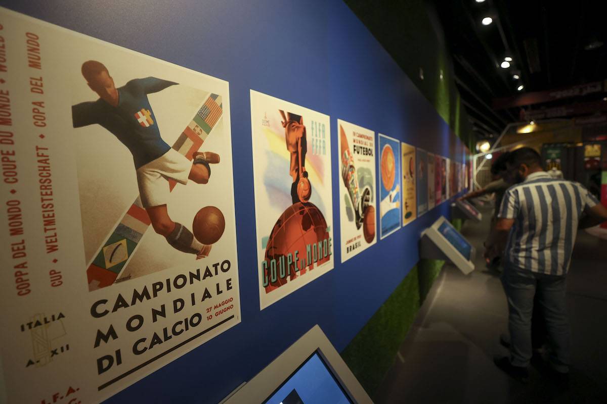 Objects regarding FIFA World Cup Qatar 2022 and tournament history are exhibited in 3-2-1 Qatar Olympic and Sport Museum which is the biggest sports museum and located at Khalifa International Stadium, one of the hosting stadiums of FIFA World Cup Qatar 2022, in Doha, Qatar on December 10, 2022. [Erçin Ertürk - Anadolu Agency]