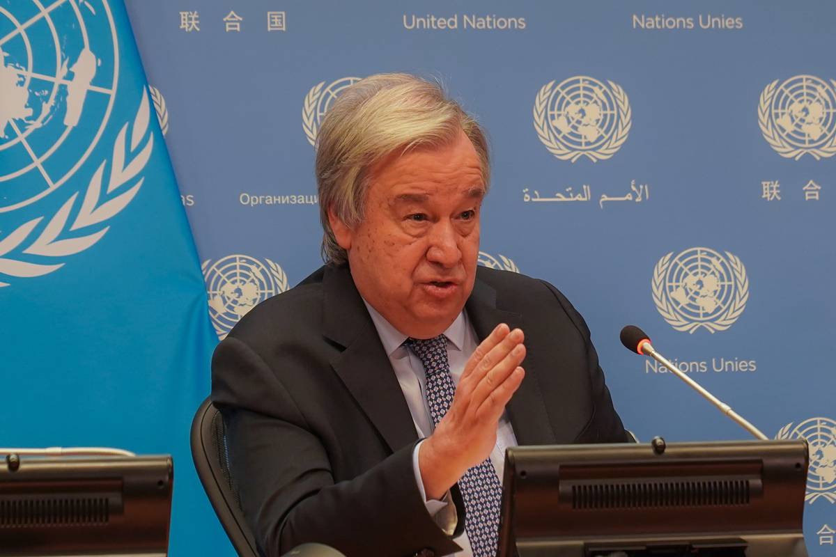 United Nations Secretary General Antonio Guterres holds the end of the year press conference at the UN Headquarters in New York, United States on December 19, 2022. [Selçuk Acar - Anadolu Agency]