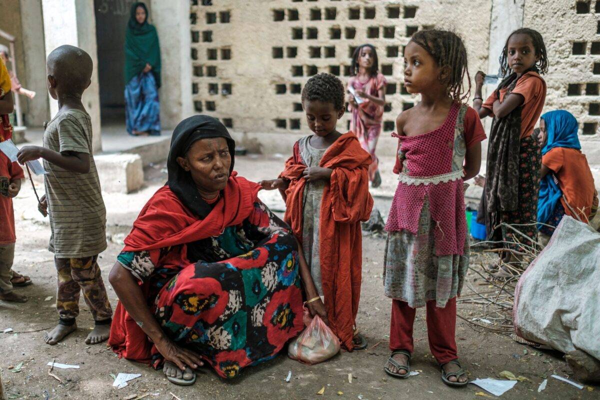 Displaced people in Semera, Ethiopia, on June 7, 2022 [EDUARDO SOTERAS/AFP via Getty Images]